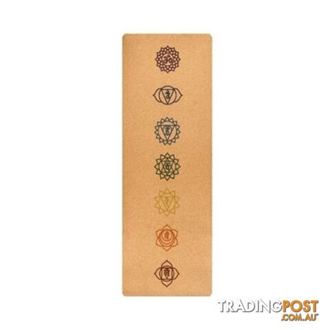 Yoga Mat Chakras Cork Natural Rubber - Unbranded - 797776545957