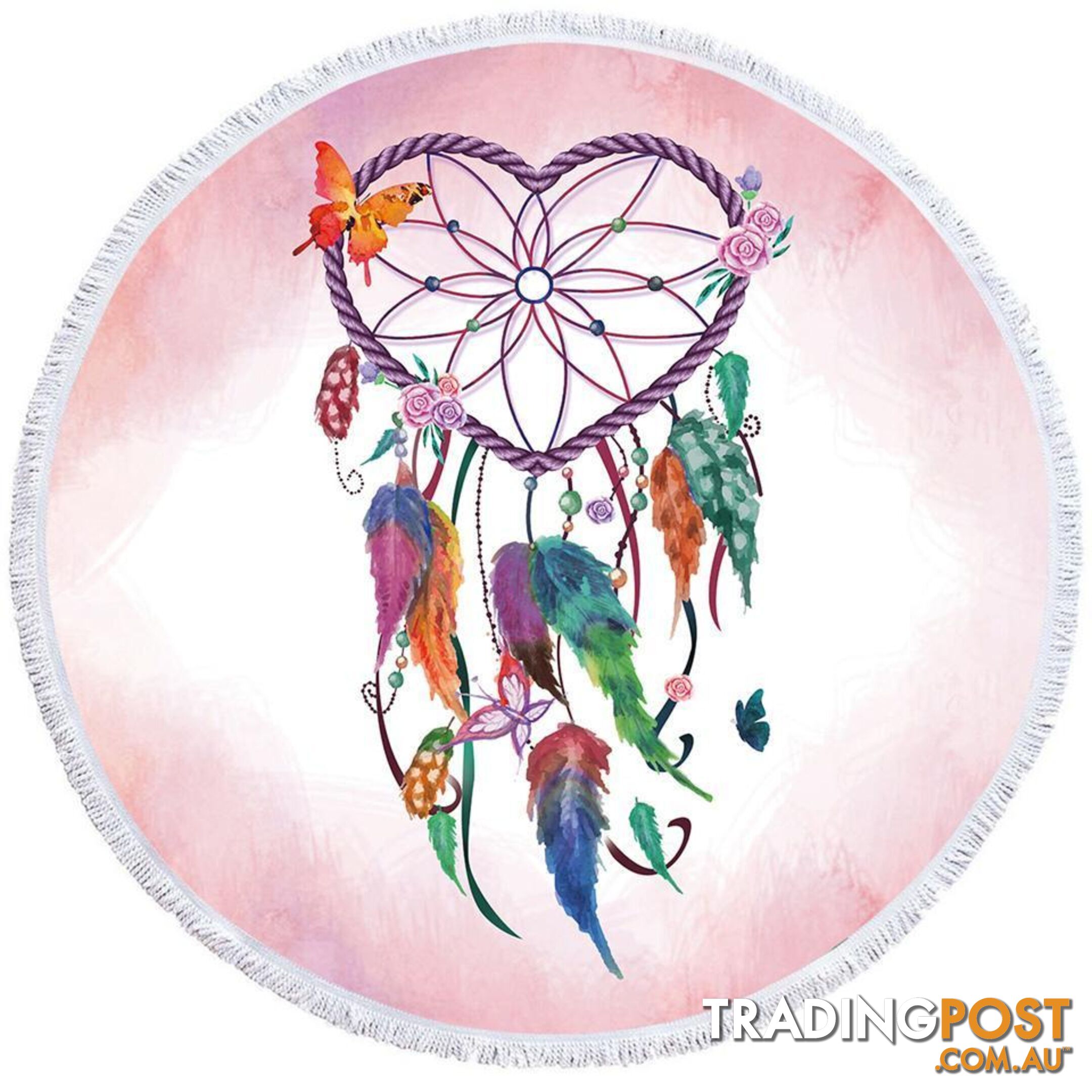 Heart Shape Dream Catcher Beach Towel - Towel - 7427046327824