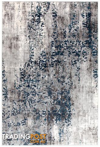 Kendra Casper Distressed Modern Blue Grey White Rug - Unbranded - 9375321833196