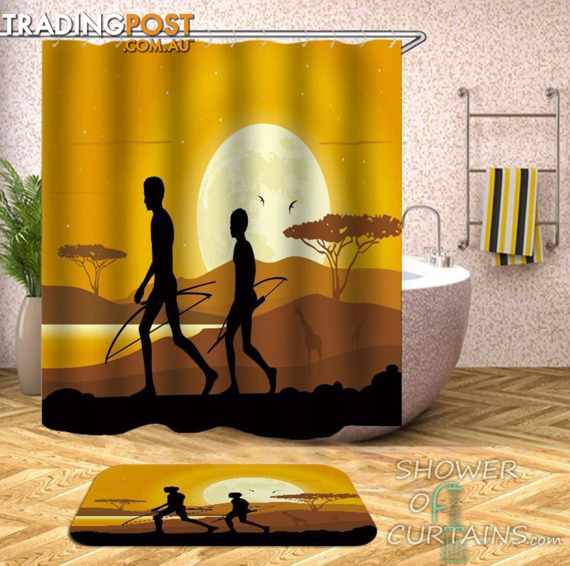 African Hunters Shower Curtain - Curtain - 7427046231329