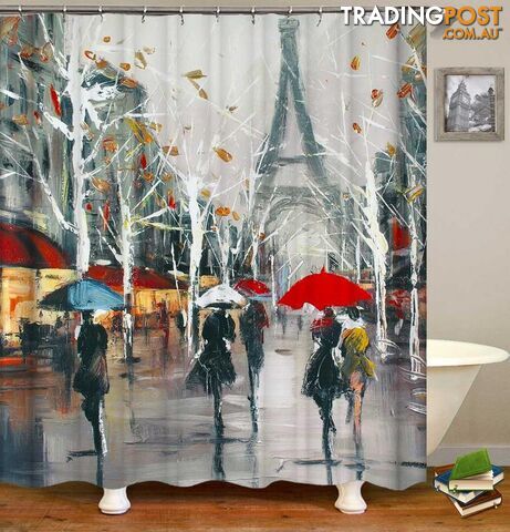 Art Painting Paris Shower Curtain - Curtain - 7427046131216