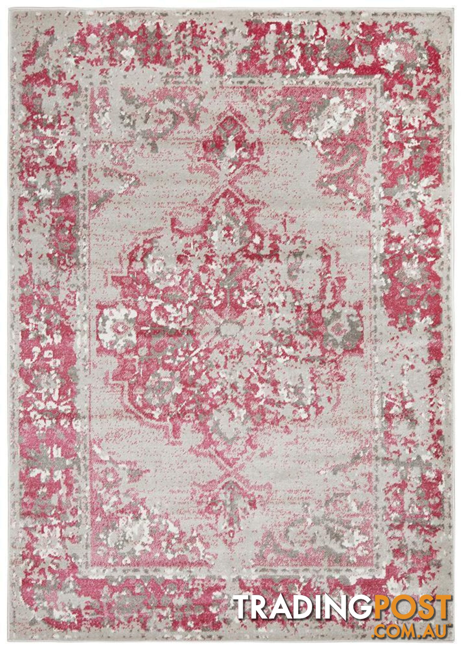 Alexa Transitional Grey Fuchsia Rug - Unbranded - 9375321848930