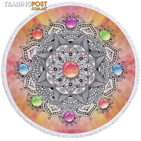 Colorful Pastel Mandala Beach Towel - Towel - 7427046314091