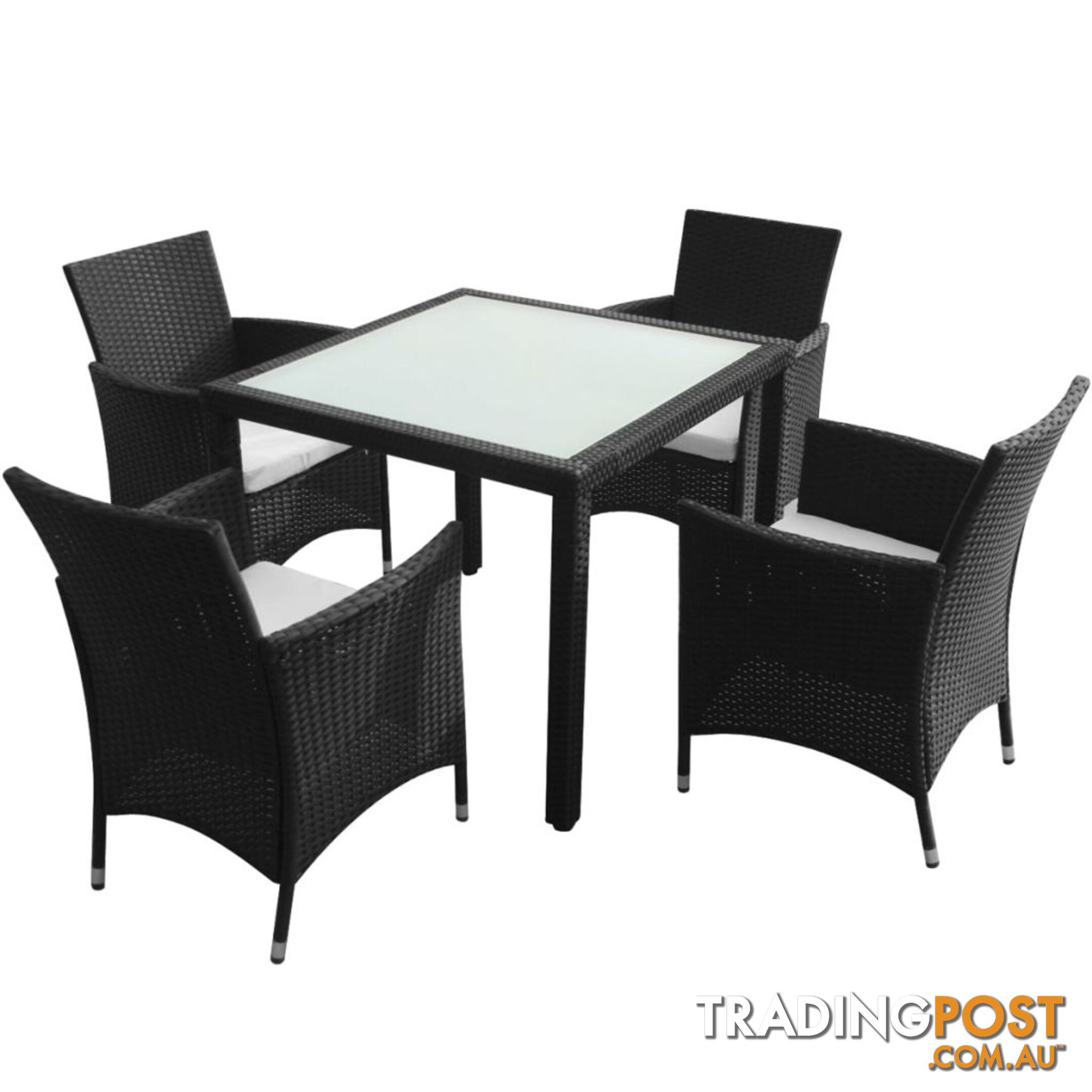 Garden Furniture Poly Rattan Set (9 Pcs) - Black - Unbranded - 4326500419002