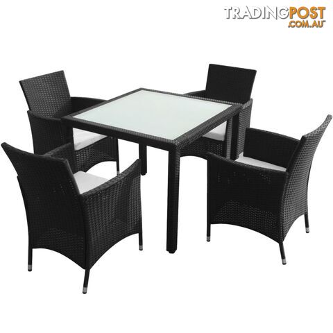 Garden Furniture Poly Rattan Set (9 Pcs) - Black - Unbranded - 4326500419002