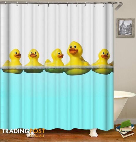 Swimming Rubber Duck Shower Curtain - Curtain - 7427045990340