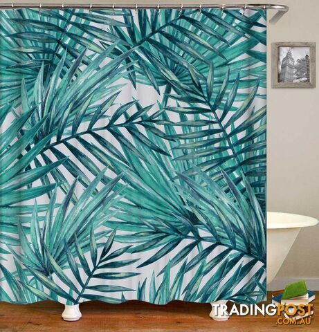 Palm Leaves Painting Shower Curtain - Curtain - 7427046097819