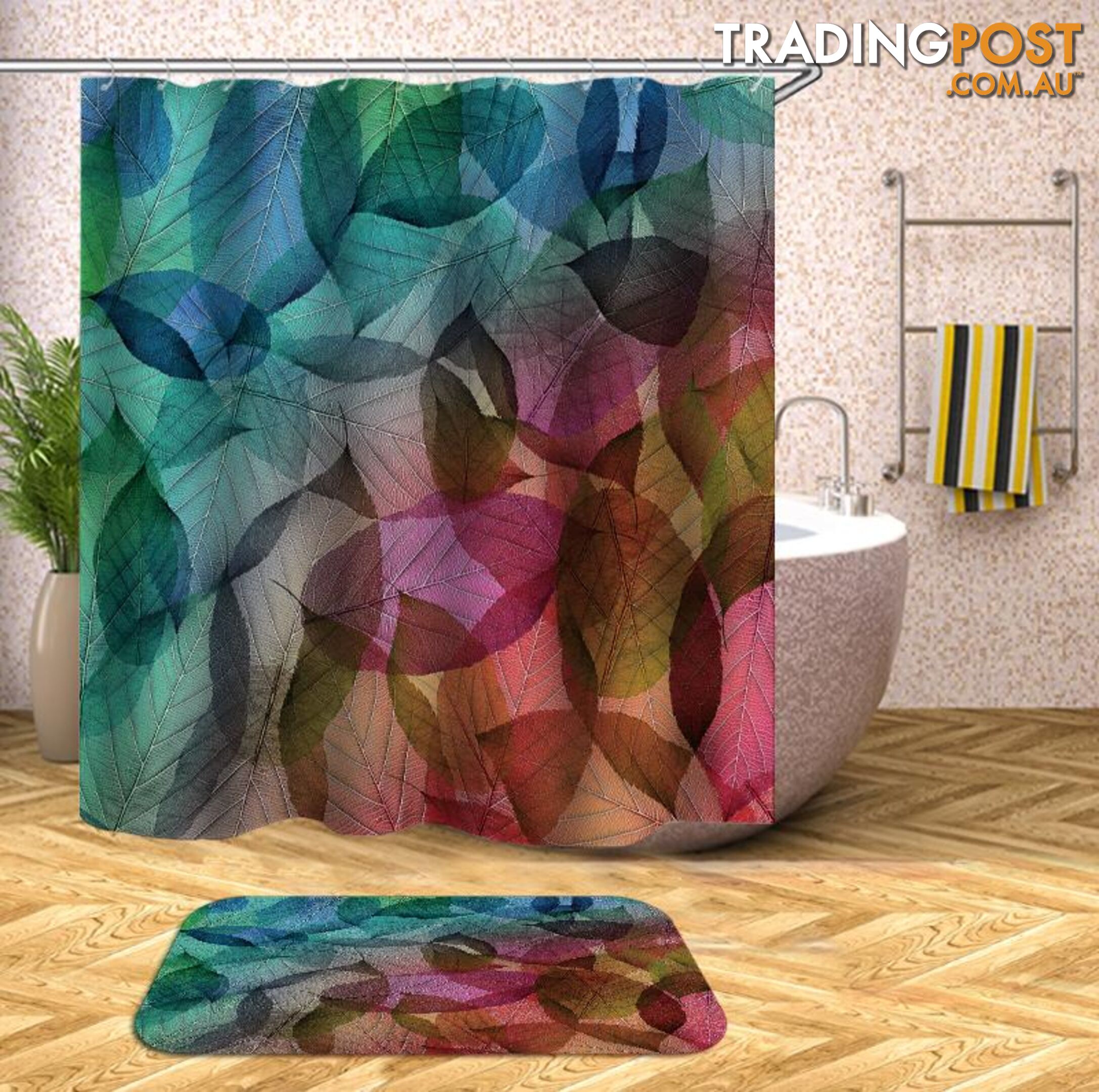 Colorful Leaves Shower Curtain - Curtain - 7427045995772