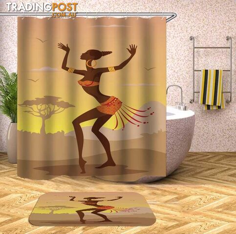 Dancing African Woman Shower Curtain - Curtains - 7427046052368