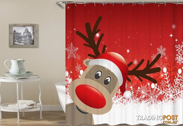 Cute Cartoon Reindeer Shower Curtain - Curtain - 7427045988941