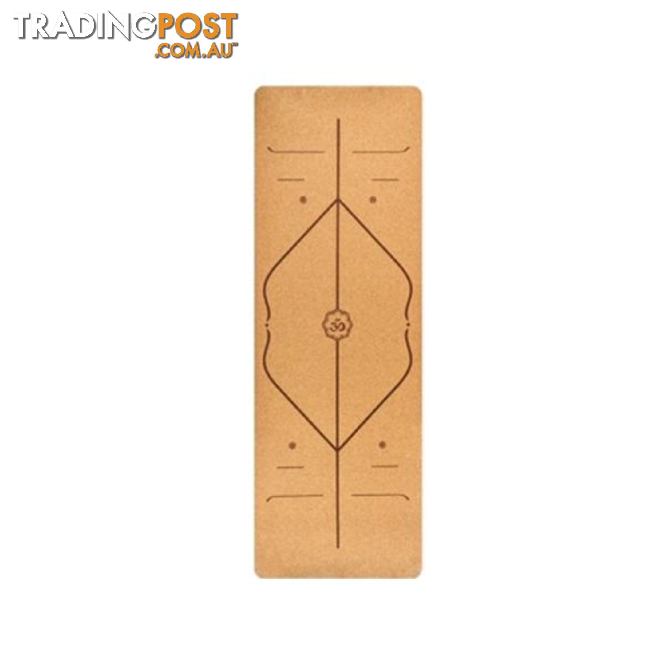 Yoga Mat Perfect Alignment Cork Natural Rubber - Unbranded - 797776545964