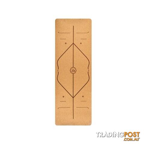 Yoga Mat Perfect Alignment Cork Natural Rubber - Unbranded - 797776545964