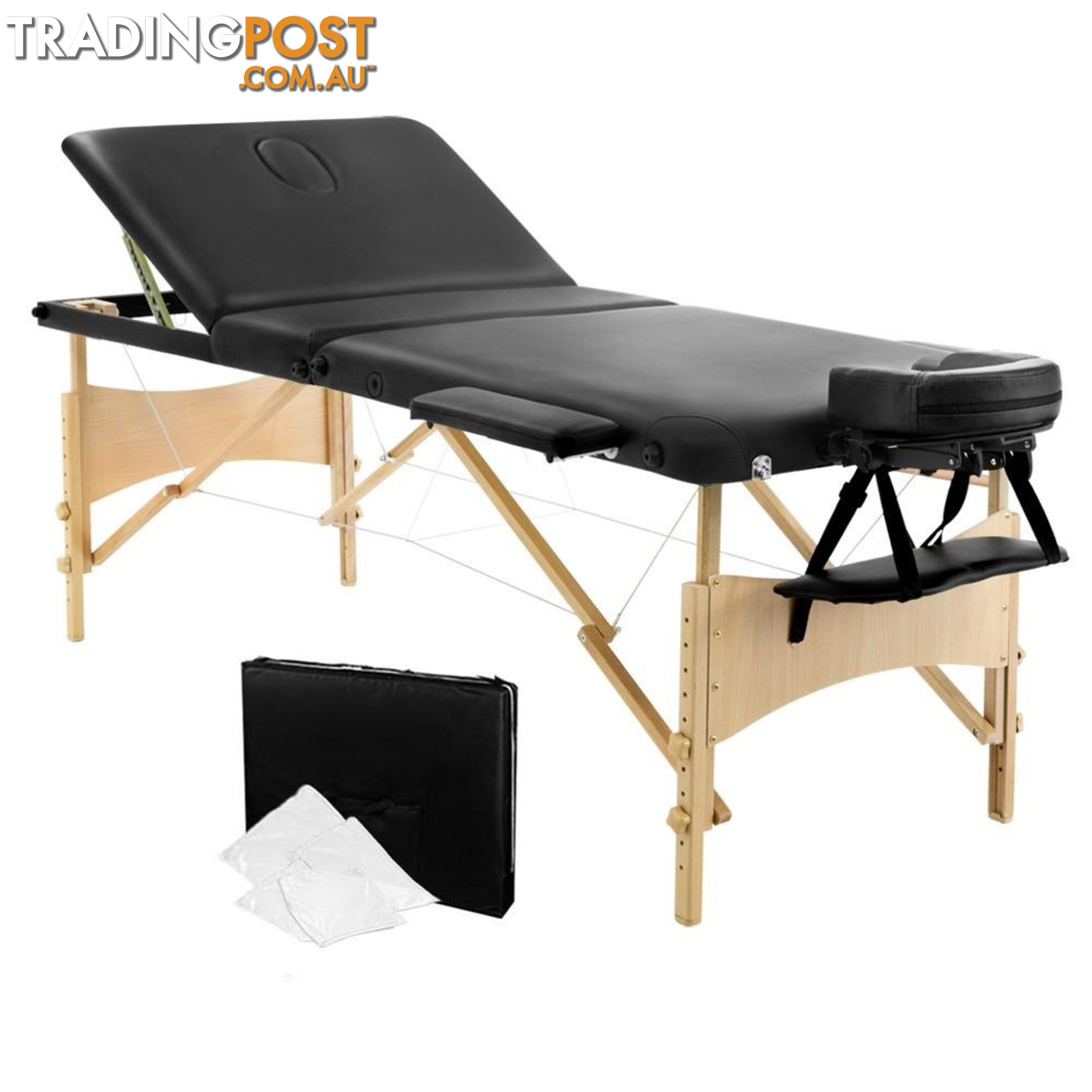 Portable Wooden 3 Fold Massage Table Chair Bed 70cm - Zenses - 4326500251909