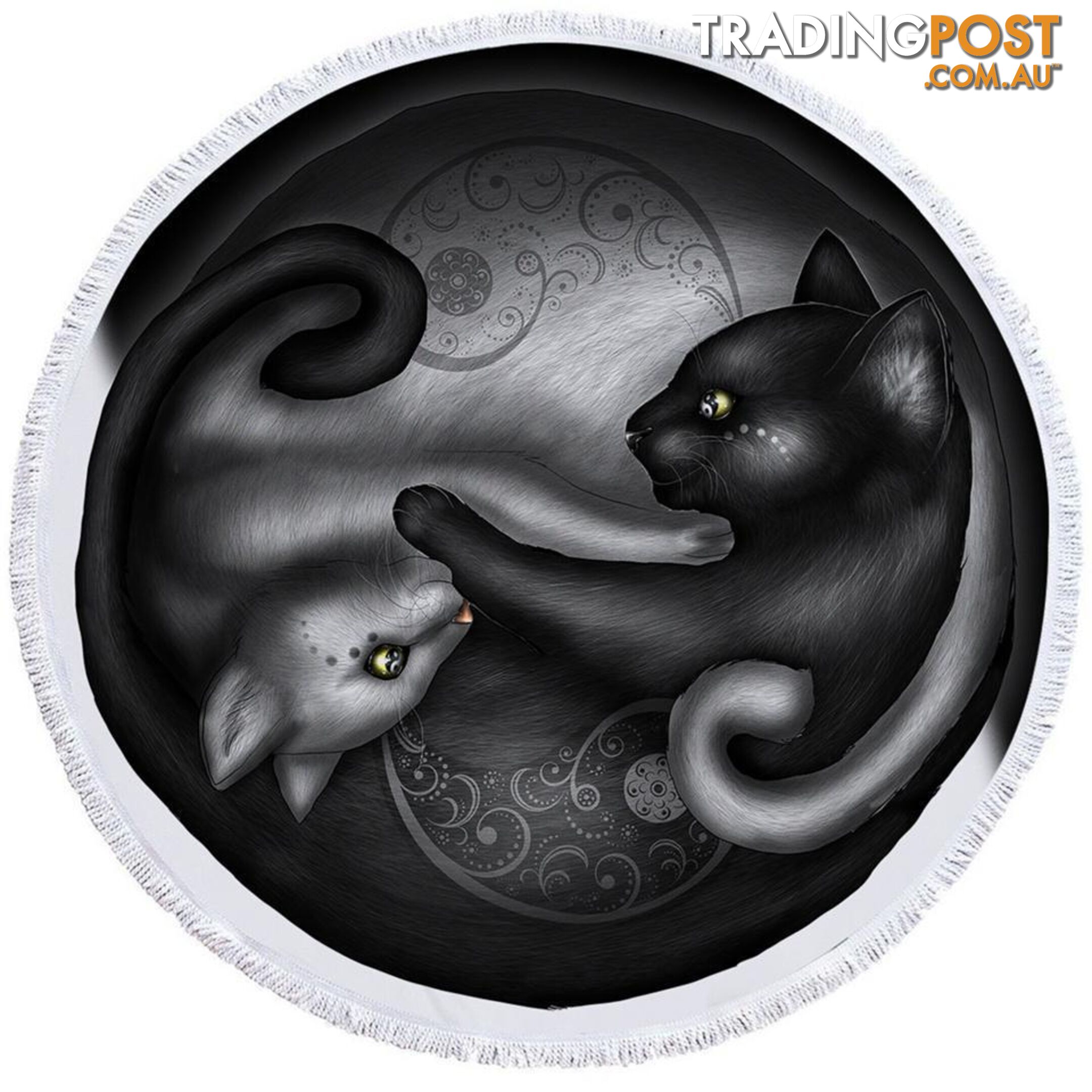 Yin and Yang Cats Beach Towel - Towel - 7427046329675