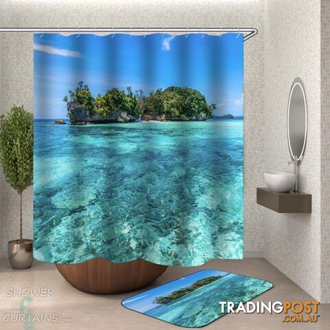 Clear Ocean Shower Curtain - Curtain - 7427046280341