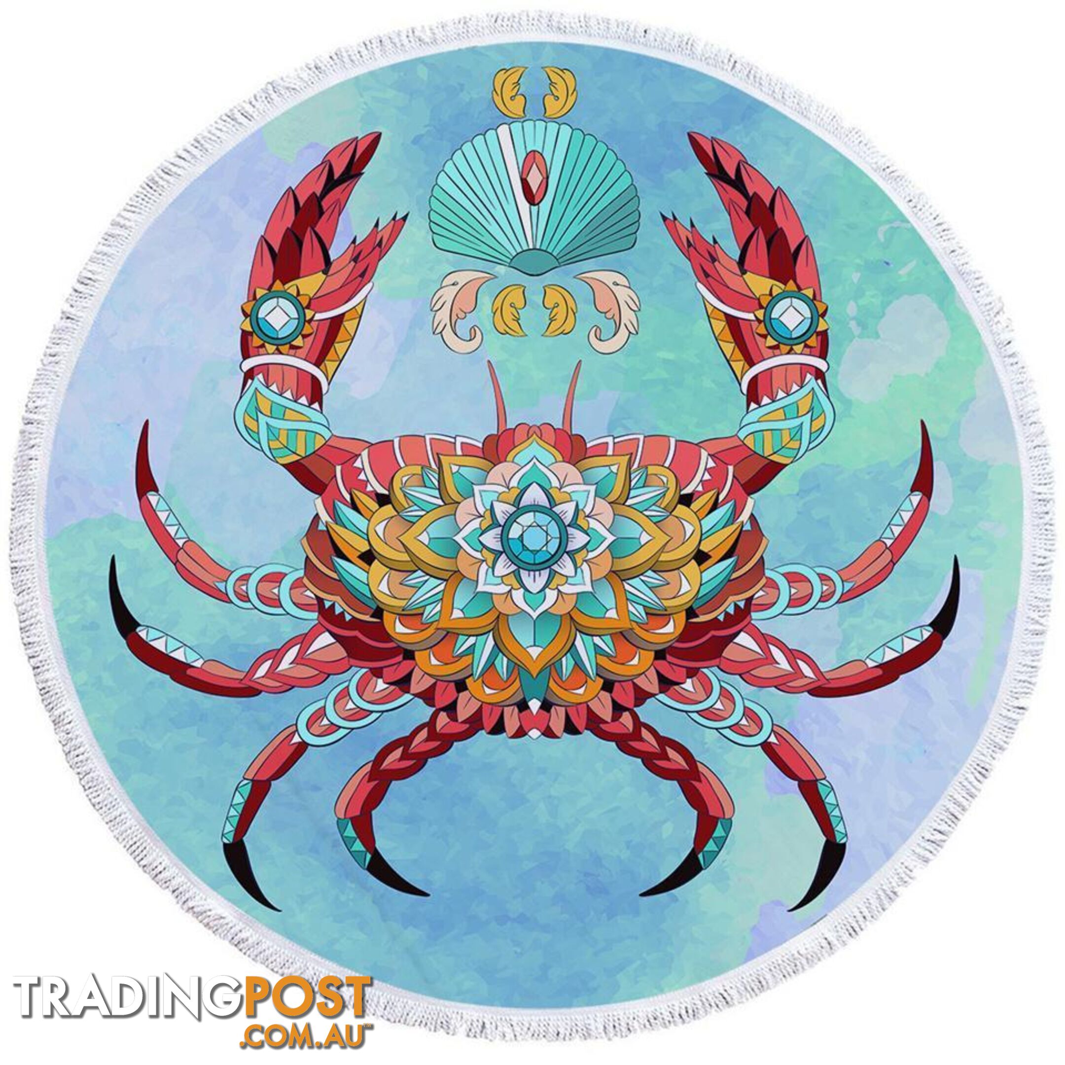 Diamond Crab Beach Towel - Towel - 7427046309646