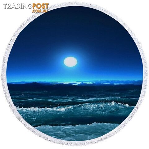 Moon Light Ocean Beach Towel - Towel - 7427046327114