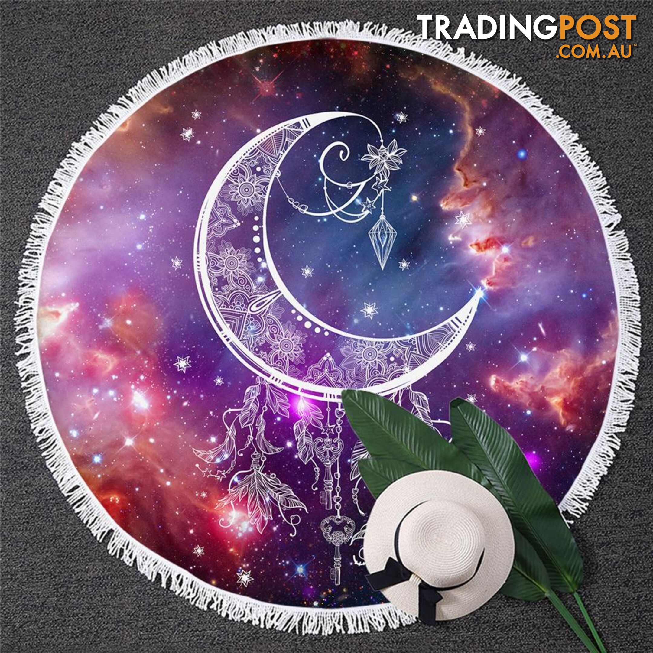 Oriental Moon Over Space Beach Towel - Towel - 7427046332415