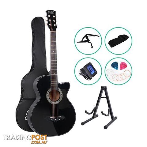 Alpha 38 Inch Wooden Acoustic Guitar With Accessories Set - Alpha - 7427046184205