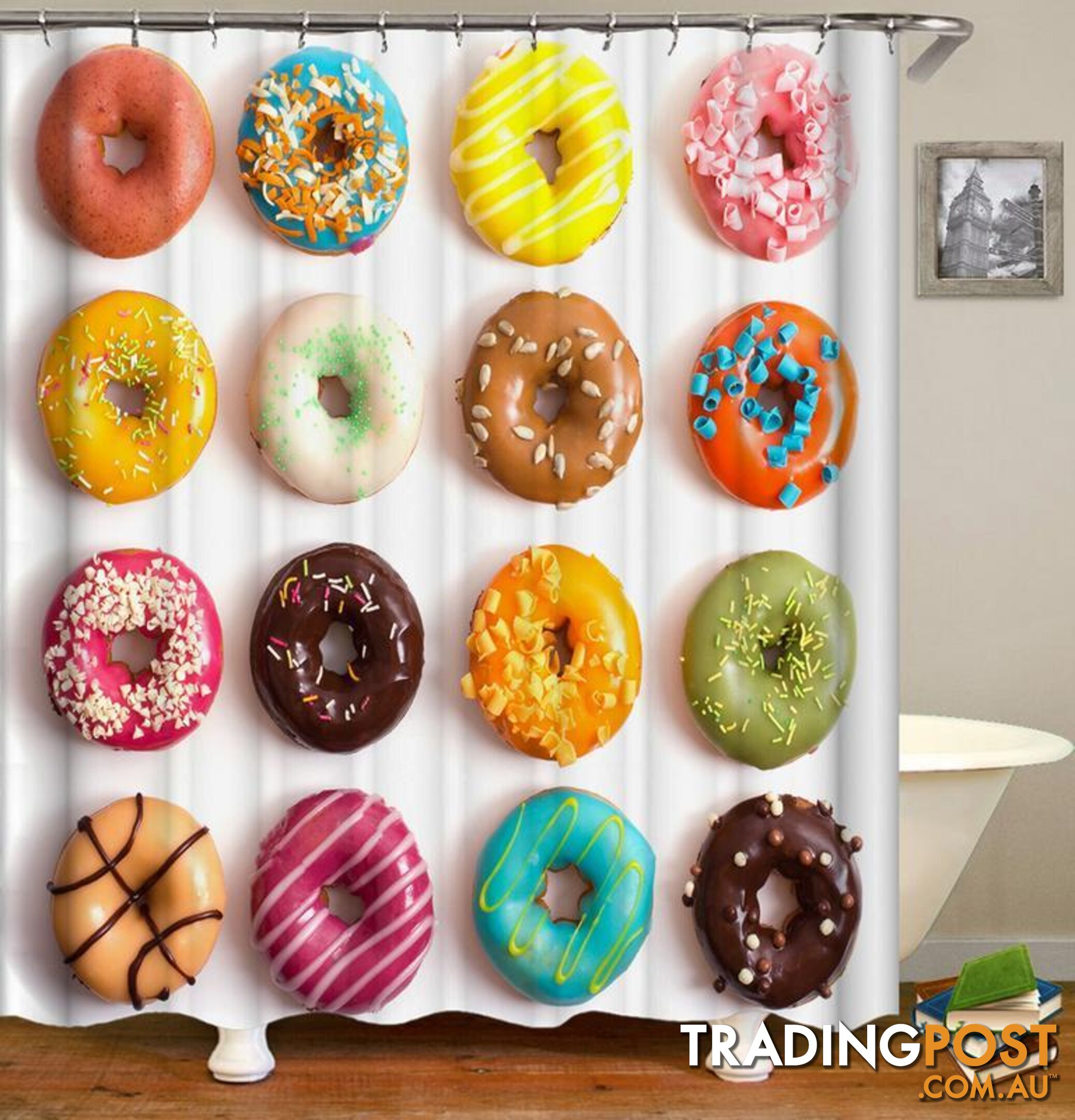 Colorful Doughnuts Shower Curtain - Curtain - 7427045908413