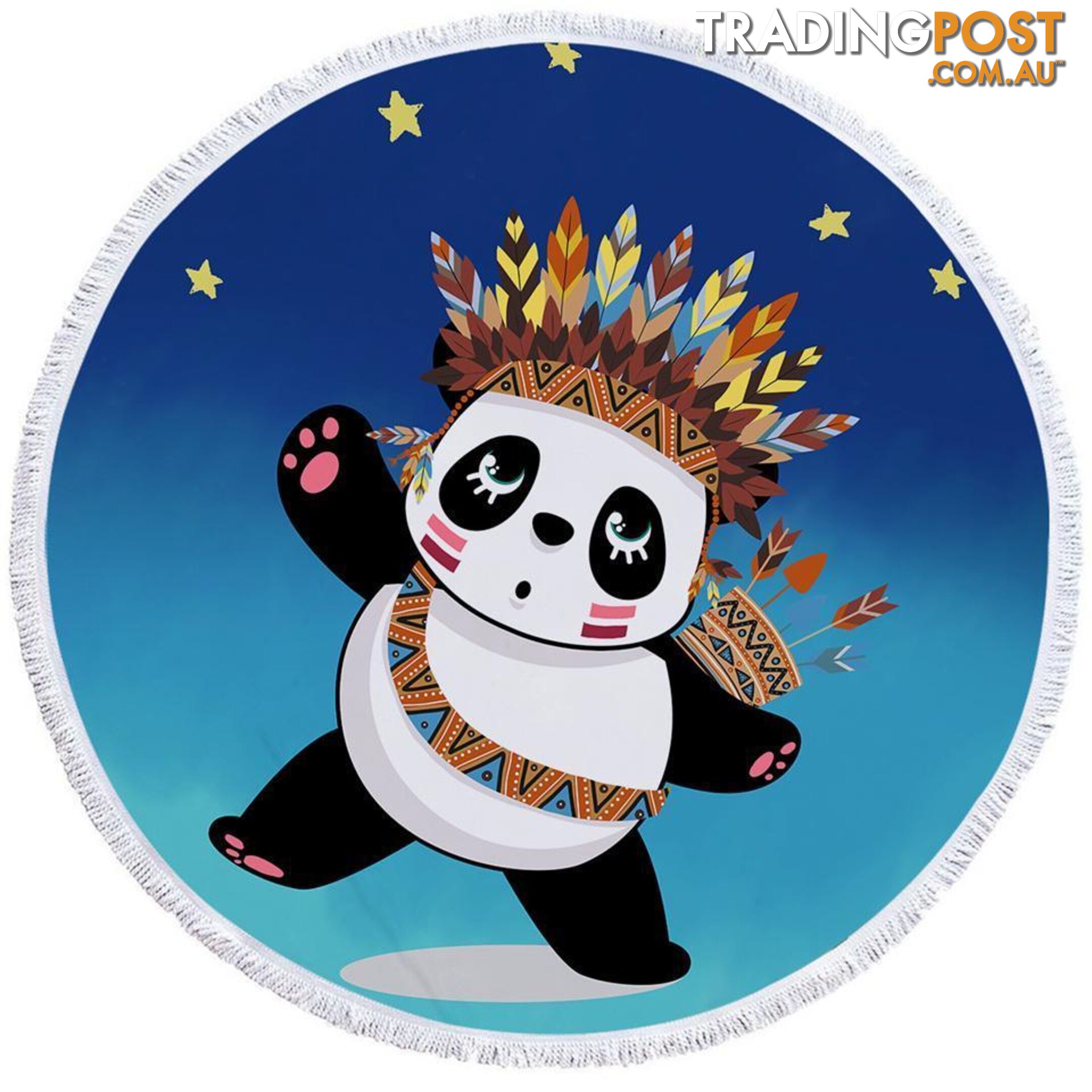 Native American Panda Beach Towel - Towel - 7427046309752