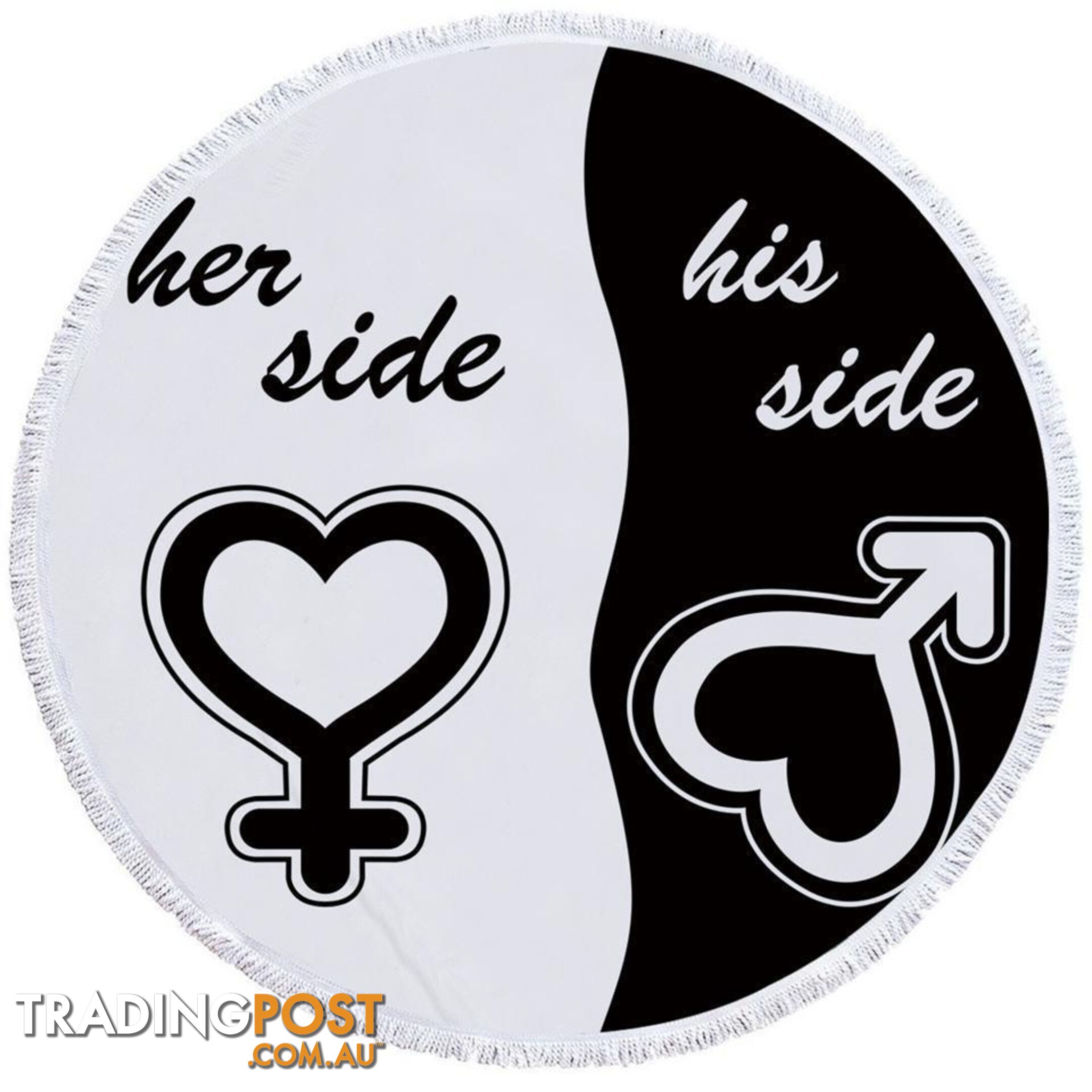 Her Side His Side Beach Towel - Towel - 7427046326025