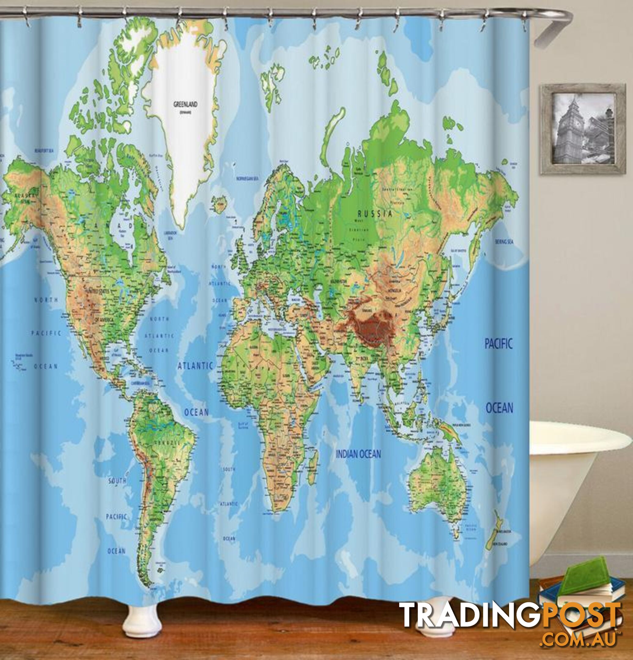 World Map Shower Curtain - Curtain - 7427005907760