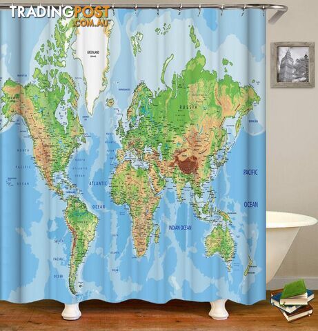 World Map Shower Curtain - Curtain - 7427005907760