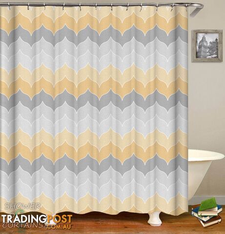 Pastel Grey Yellow Shower Curtain - Curtain - 7427046289634