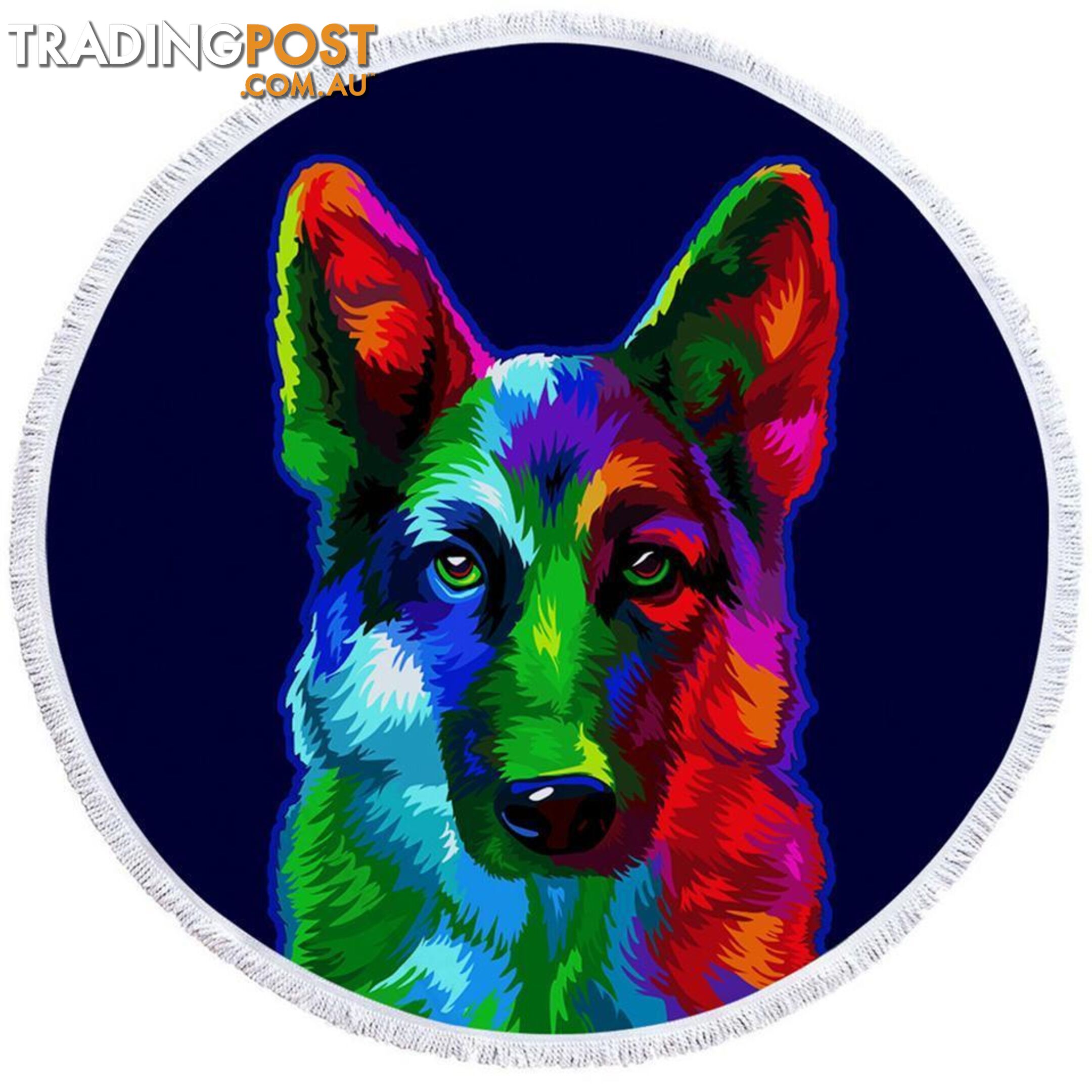 Colorful German shepherd Beach Towel - Towel - 7427046309325