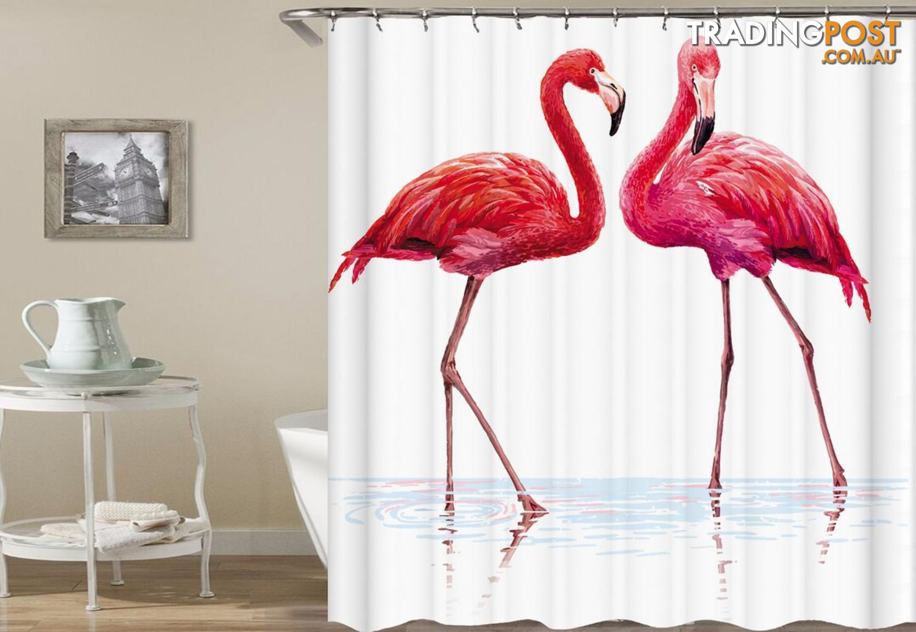 Need Two To Flamingo Shower Curtain - Curtain - 7427045913547