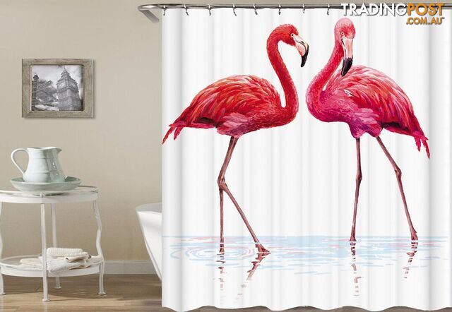 Need Two To Flamingo Shower Curtain - Curtain - 7427045913547