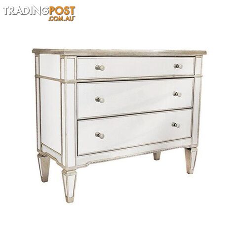 Mirrored 3 Drawer Chest Antique Ribbed - Drawer - 7427046211017