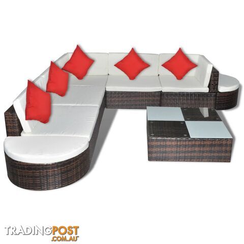 Poly Rattan 27-Piece Garden Seat Set - Brown - Unbranded - 4326500415127