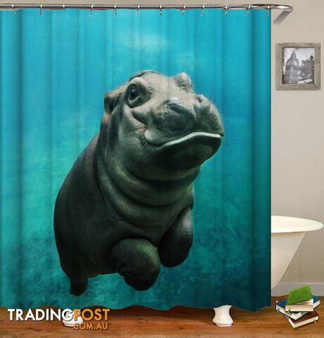 Baby Hippo Shower Curtain - Curtain - 7427045912007