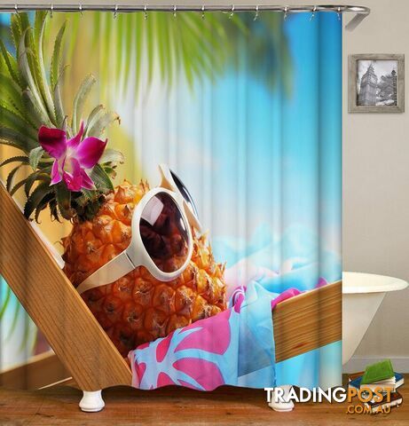 Chilling Out Pineapple Shower Curtain Shower Curtain - Curtain - 7427045902916