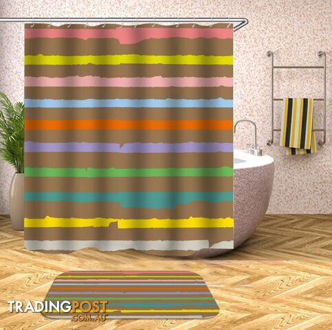 Colorful Horizontal Stripes Shower Curtain - Curtain - 7427045958661