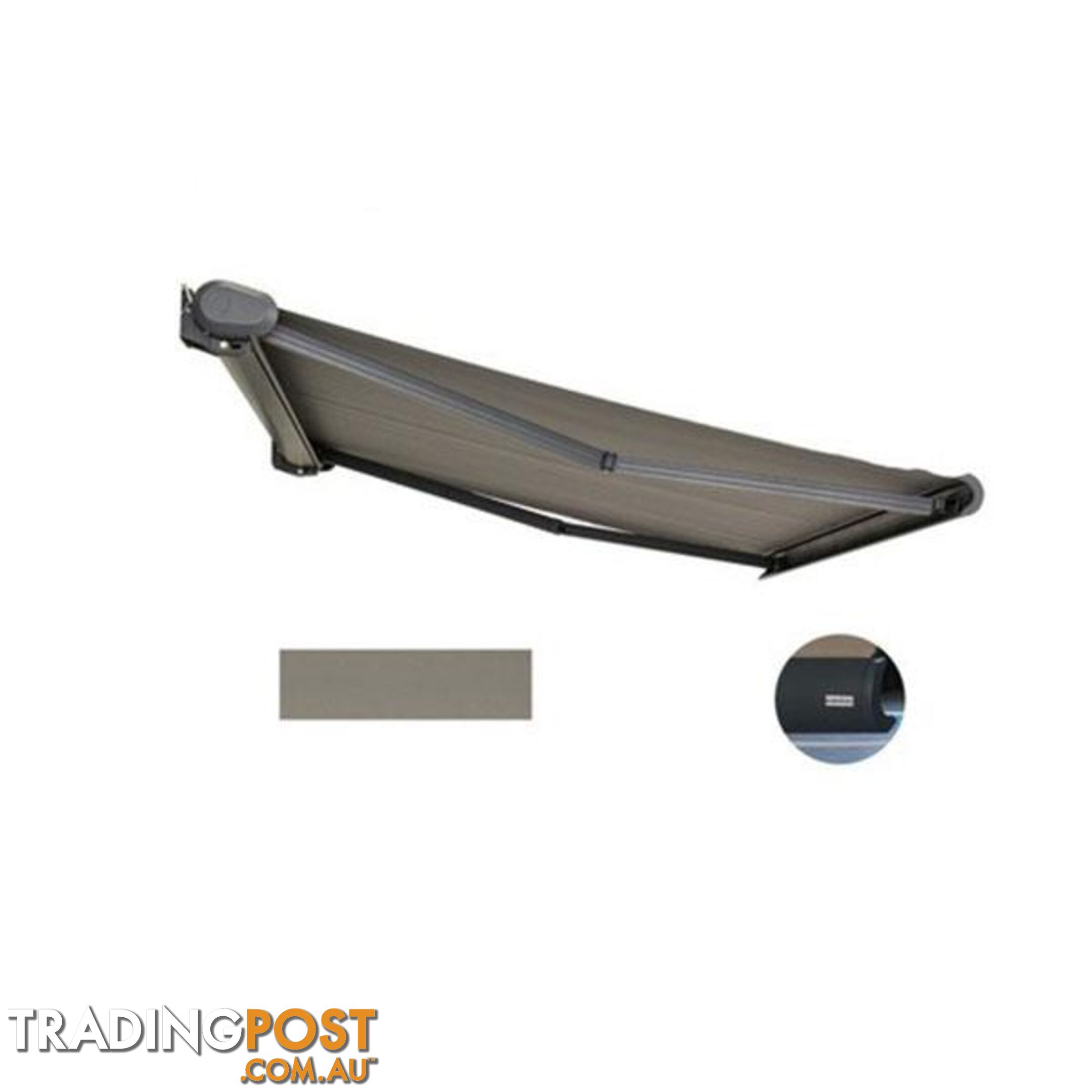 Full Cassette Folding Motorized Arm Awning Grey - Awning - 7427005889554