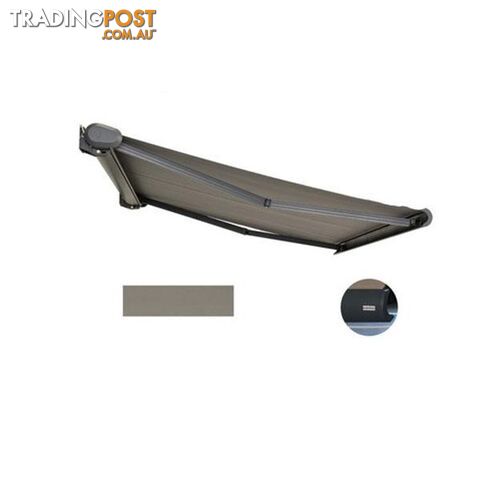 Full Cassette Folding Motorized Arm Awning Grey - Awning - 7427005889554