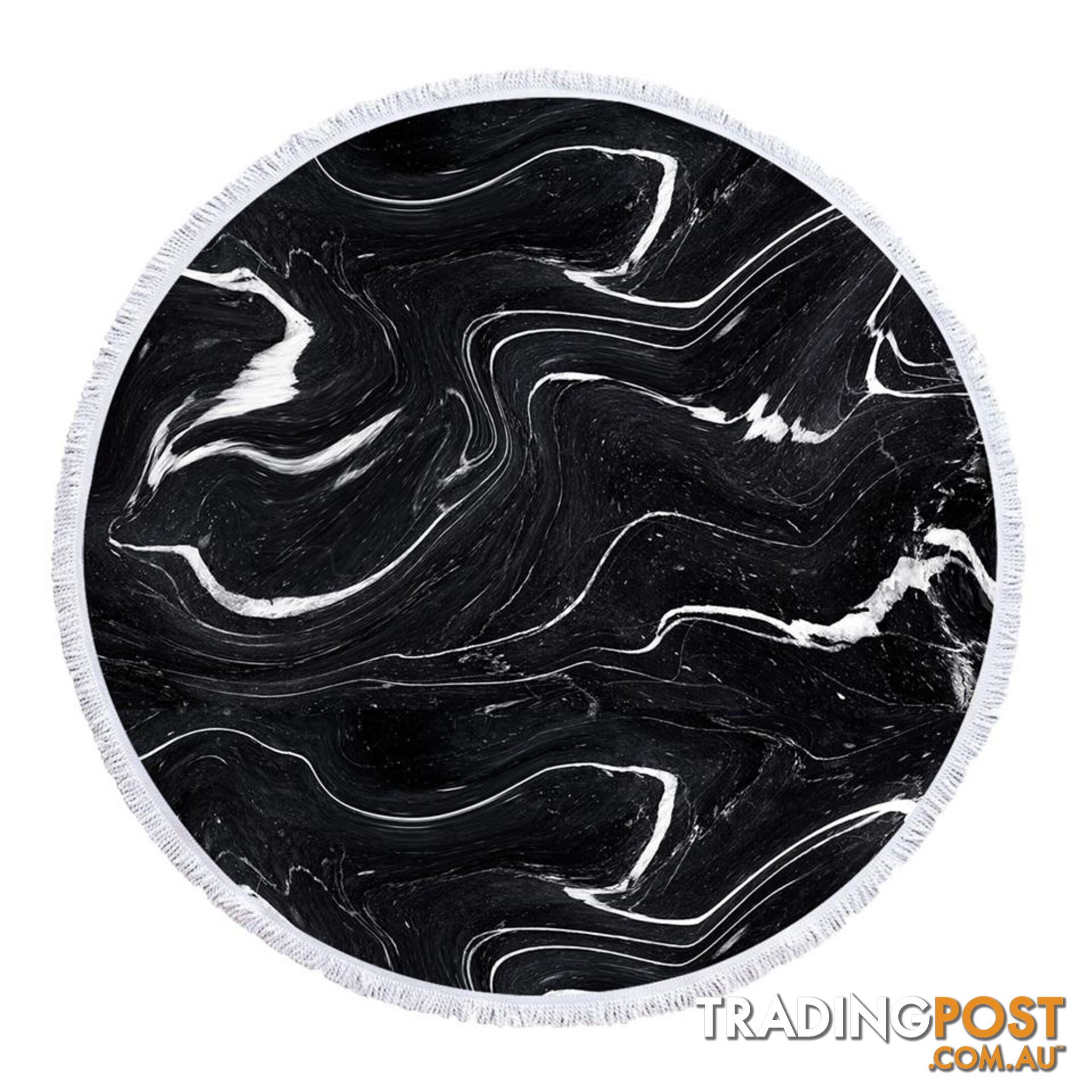 Black and White Marble Beach Towel - Towel - 7427046341073