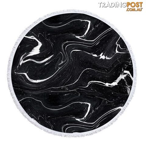 Black and White Marble Beach Towel - Towel - 7427046341073