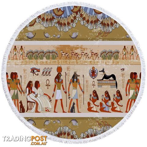 Ancient Egyptian Art Beach Towel - Towel - 7427046322942