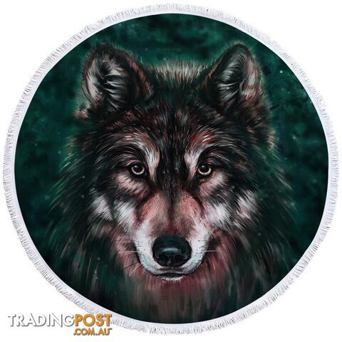 Art Painting Wolf Beach Towel - Towel - 7427046326926