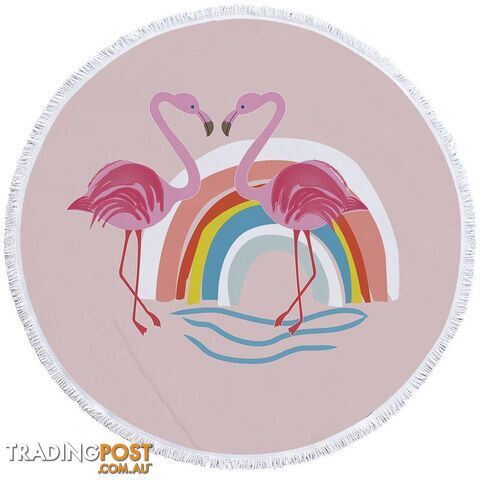 Rainbow Flamingo Beach Towel - Towel - 7427046326360