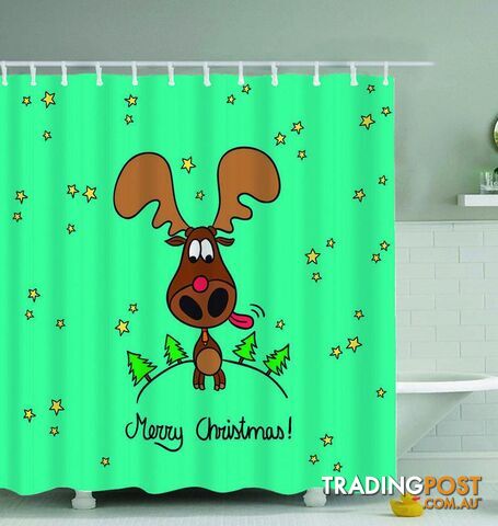 Christmas Moose Shower Curtain - Curtain - 7427045968233