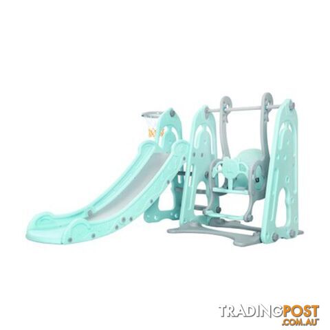 Kids Slide Swing Outdoor Indoor Playground Basketball Hoop Toddler - Keezi - 9350062278956