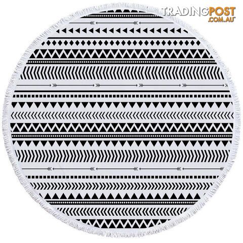 Black and White Tribe Design Beach Towel - Towel - 7427046328852