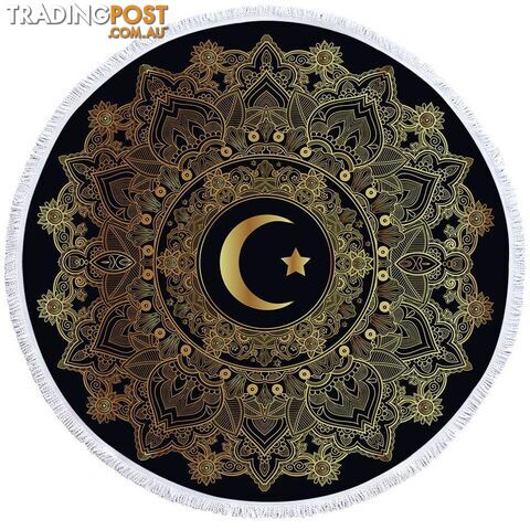 Gold Moon and Star Beach Towel - Towel - 7427046327442