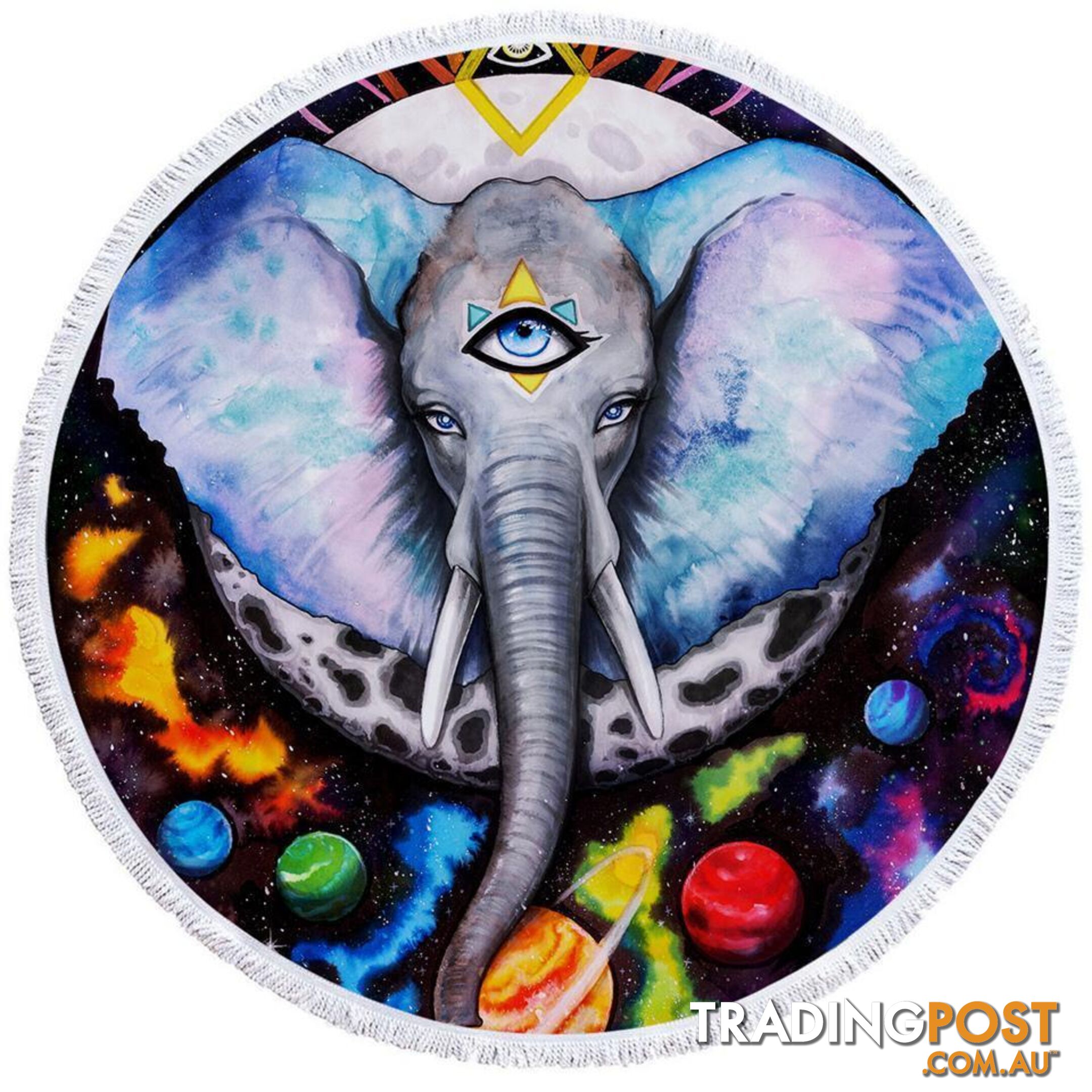 The Three Eyed Elephant Beach Towel - Towel - 7427046314763