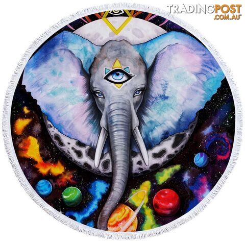 The Three Eyed Elephant Beach Towel - Towel - 7427046314763